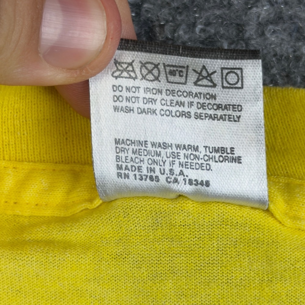 Vintage 80s Jujyfruits Say No To Drugs T Shirt XL Yellow Fruit of the Loom Best - Picture 4 of 8